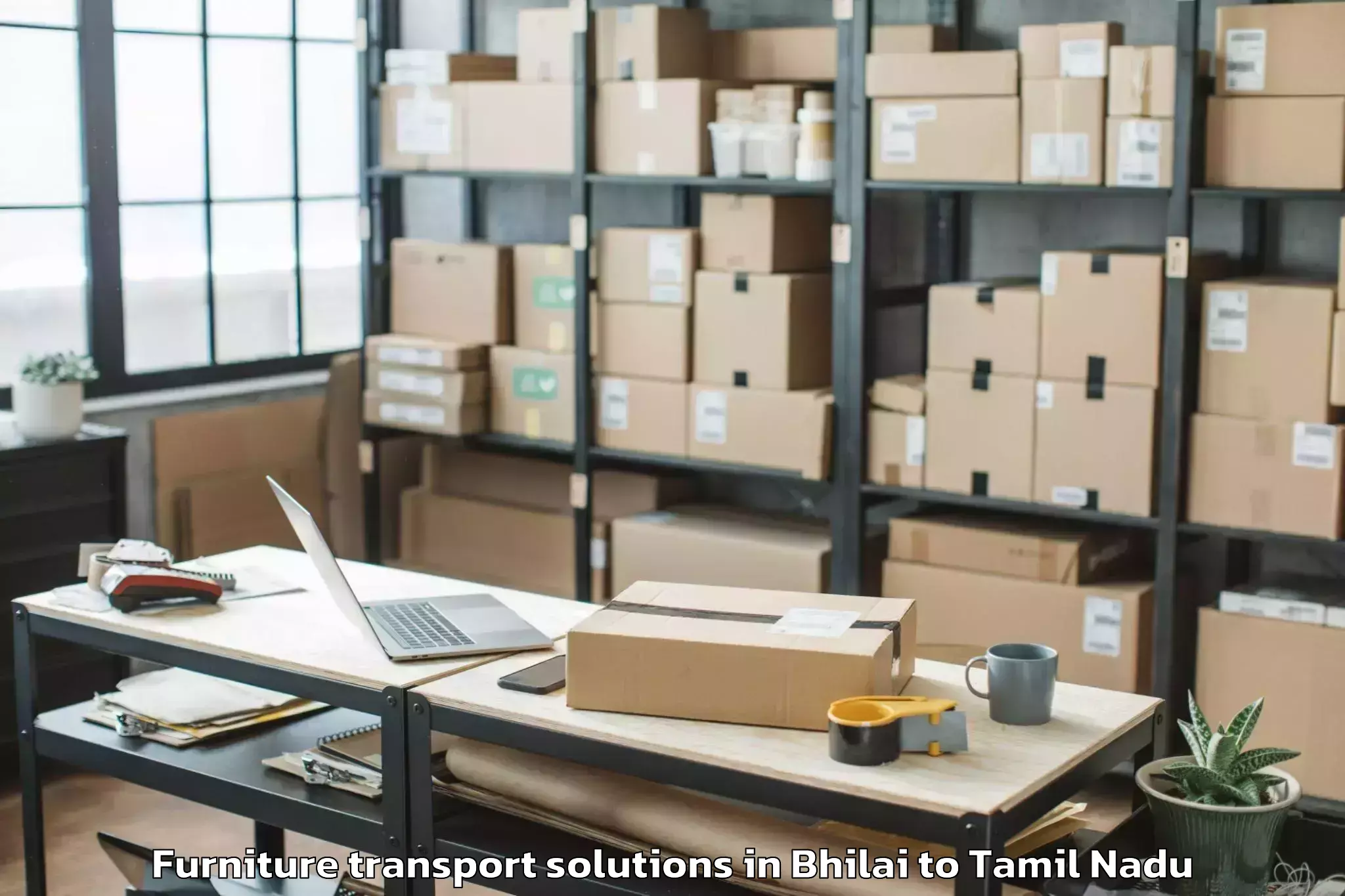 Easy Bhilai to Perambalur Furniture Transport Solutions Booking